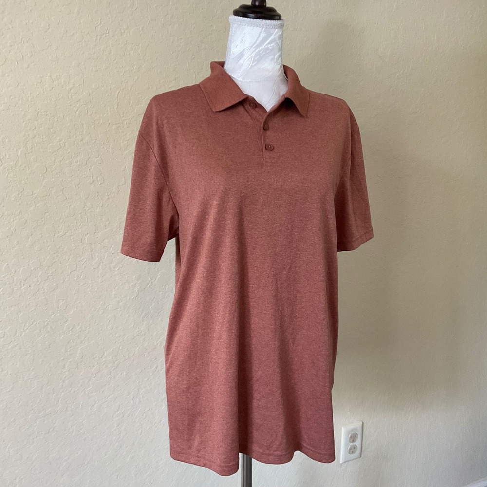Old Navy Active Go Fresh Polo Mens M Orange Heather Performance Golf